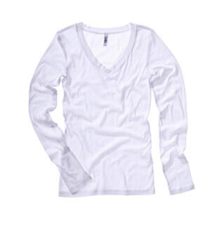 Sheer Mini Rib LS V-Neck T-Shirt 5. pilt