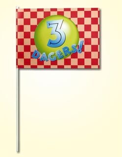 Hand flag 20x30cm, includes four color print, with wooden stick