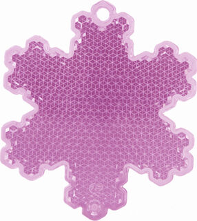Reflector snowflake 58x66mm pink